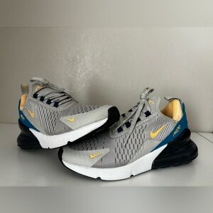 Nike Air Max 270 GS Running Sneakers in Grey Fog Midnight Navy Y6/W7.5